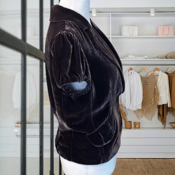 BCBGMAXAZRIA Dark Purple Velvet Jacket | Size Small - Picture 6 of 8